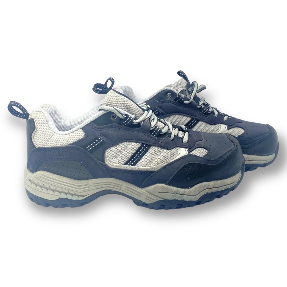 Brahma Womens 6.5 Amy Blue Silver Non-Slip Steel Toe Low Top Work Shoes